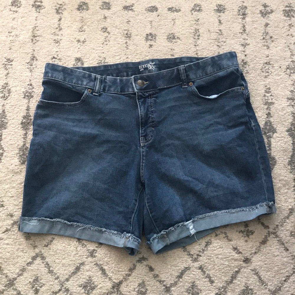 Cuffed Denim Shorts